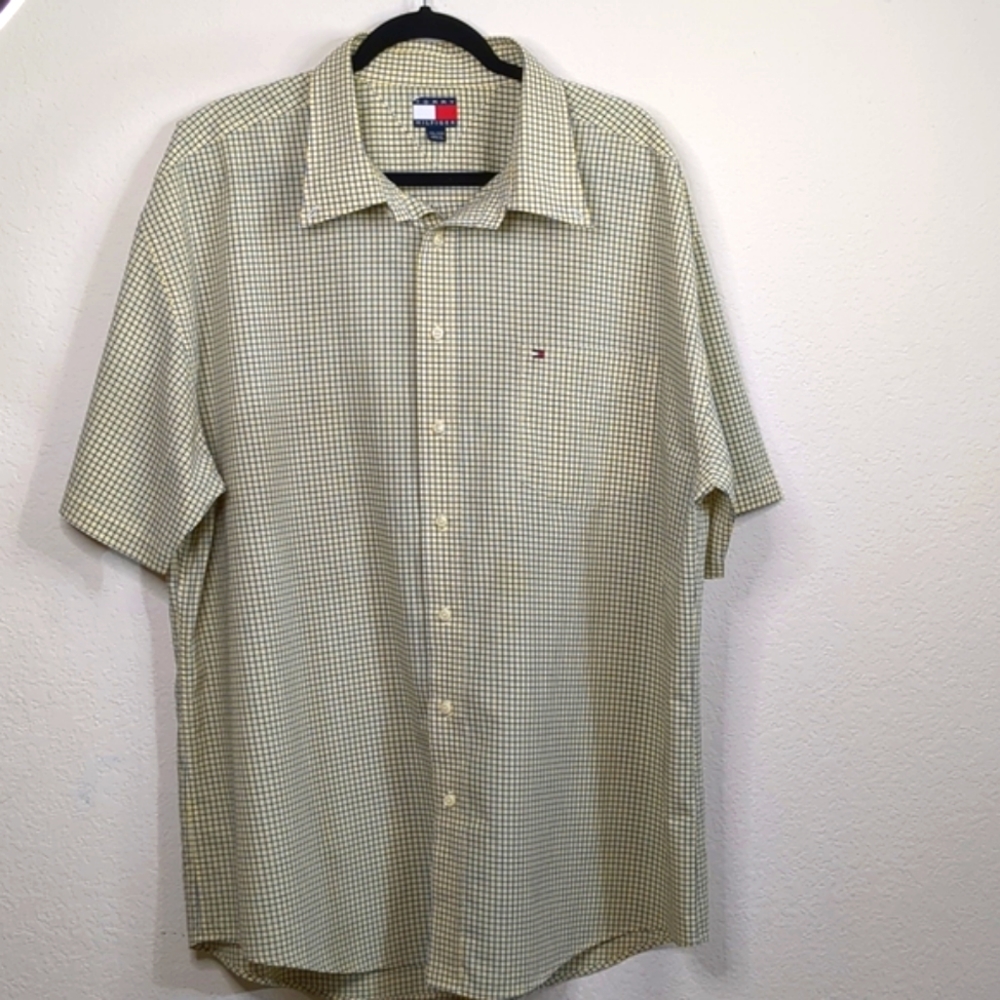 Tommy Hilfiger Plaid 100% Cotton S/S Shirt Mens XXL
